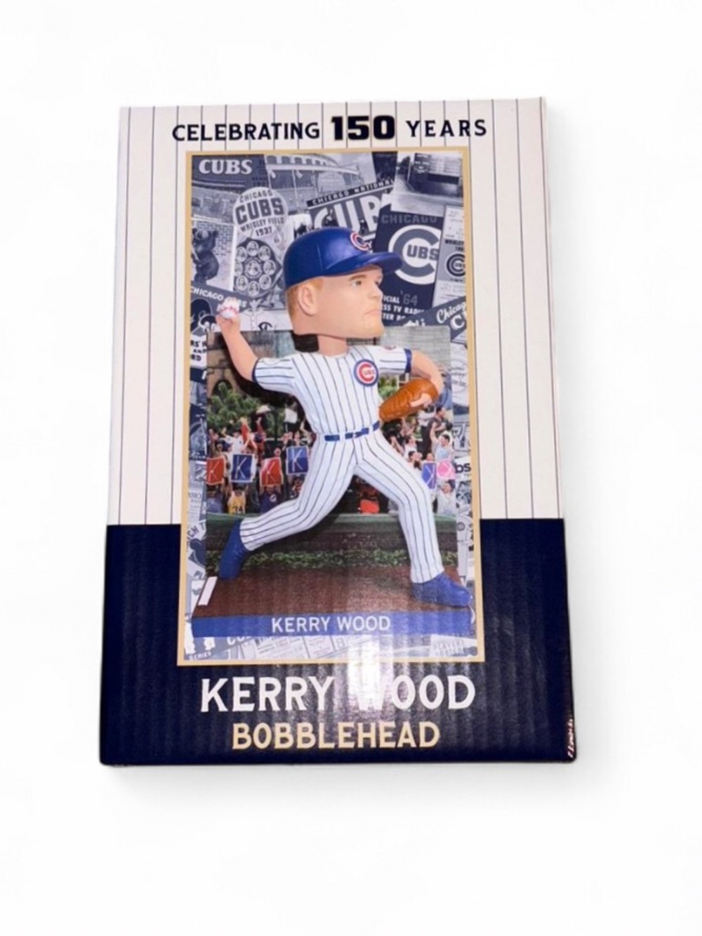 Chicago Cubs Blue & White Pinstriped Bobblehead - Kerry Wood